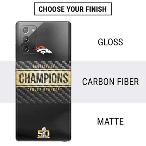 NFL Denver Broncos Super Bowl 50 Champions Black Galaxy Note20 5G Skin